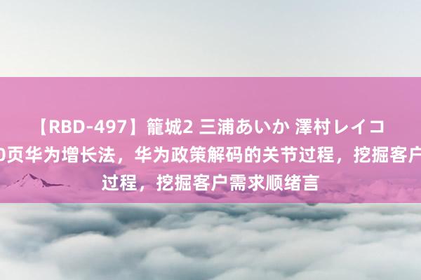 【RBD-497】籠城2 三浦あいか 澤村レイコ ASUKA 280页华为增长法，华为政策解码的关节过程，挖掘客户需求顺绪言