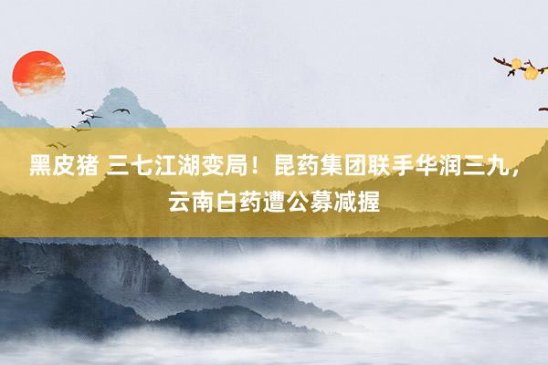 黑皮猪 三七江湖变局！昆药集团联手华润三九，云南白药遭公募减握