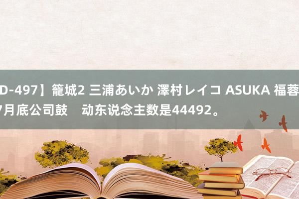 【RBD-497】籠城2 三浦あいか 澤村レイコ ASUKA 福蓉科技：
截止7月底公司鼓动东说念主数是44492。