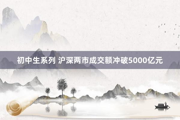 初中生系列 沪深两市成交额冲破5000亿元